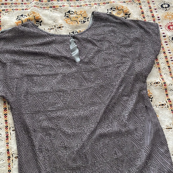 Hand Beaded 100% Silk Dress. - Picture 4 of 13